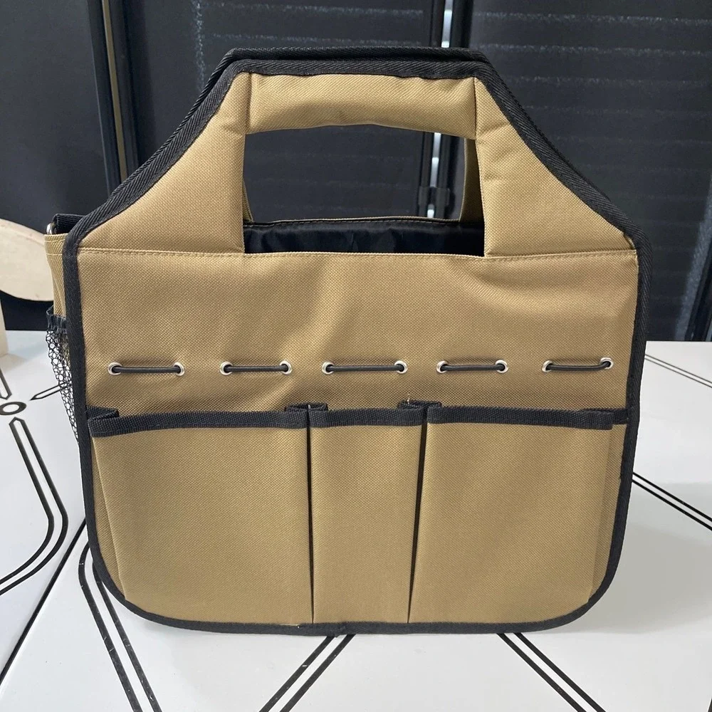 Organizer Tote Utility Multi-Purpose Bag Multiple Pockets Handles‎ Beige